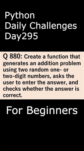 Python Daily Challenges Day295 For Beginners #programming #python #beginnersstitch