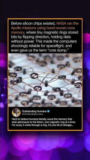 Before silicon chips existed, NASA ran the Apollo missions using hand-woven core memory,