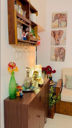 Mini Bar Setup in My Living Room | Stylish & Affordable Home Decor Ideas 🏡 #livingroomdecor