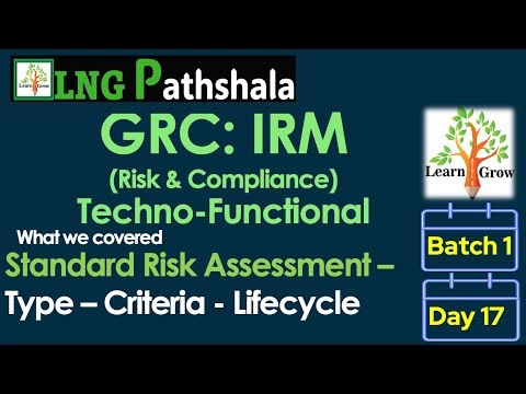 GRC: IRM Batch1: Day17: Standard Risk Assessment - Type - Criteria - Lifecycle