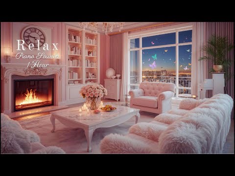 Cozy Night Living Room | Relaxing Piano Music for Stress Relief, Anxiety Reduction and Deep Sleep.