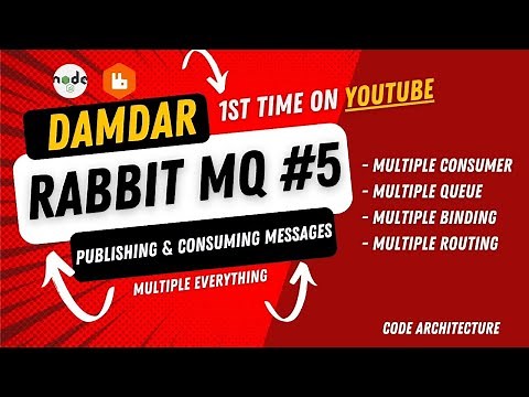 RabbitMQ with Nodejs #5 | Implementing multiple Consumer, Exchange, Binding & Routing key | Advance