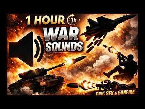 1 Hour War Sounds | Gunfire, Aircraft, Bombs & Tanks | Background Sound