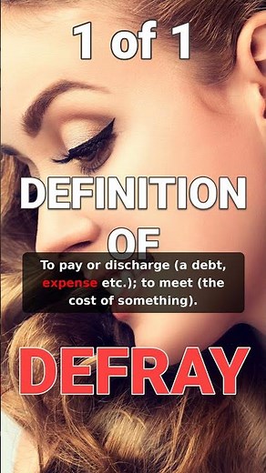 How to define "Defray" after dark