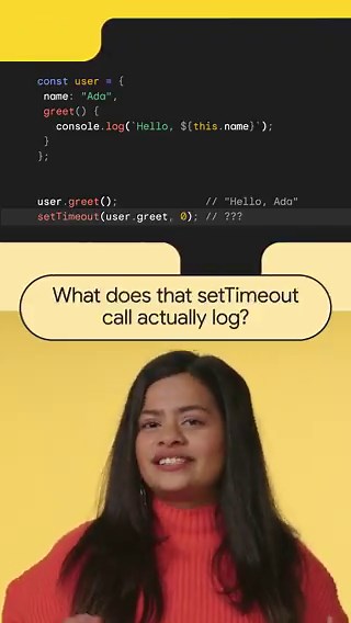 Ready for a JavaScript developer challenge? A method works when called directly, then behaves differently when passed to setTimeout. What happens, and why? Check out the video and share your answer in the comments.