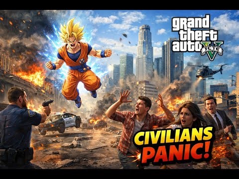 Goku Arrives in GTA 5 😱 City Goes Crazy!#Gta5 #Gaming