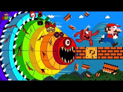 Mario Mega Numberblocks Take on the Biggest Zombie Numberblocks maze | Game Animation