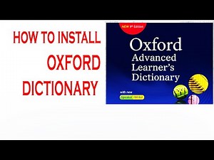 How to install Oxford Learning Advanced Dictionary |New||2020
