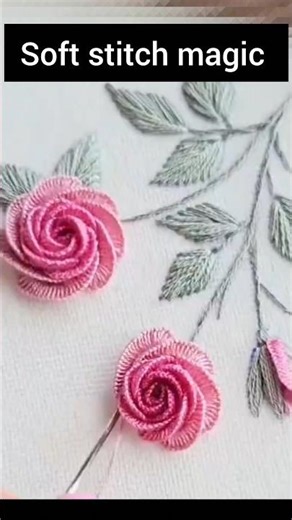 Easy Ribbon Rose Embroidery Tutorial | Hand Embroidery for Beginners soft stitch magic