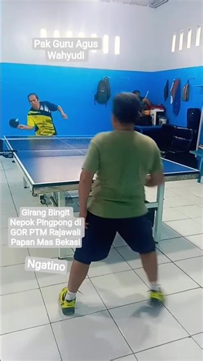 Pak Guru Agus Wahyudi dan Ngatino Girang Bingit Nepok Pingpong di GOR PTM Rajawali Papan Mas Bekasi