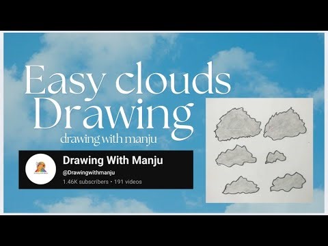 Easy clouds drawing || cloud ki drawing || ‪@Drawingwithmanju‬ #clouds #drawing