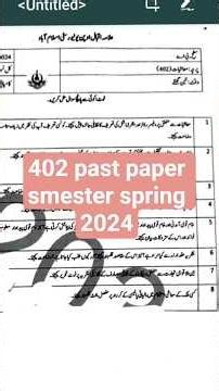 402 past paper! aiou course code 402 past paper smester spring 2024