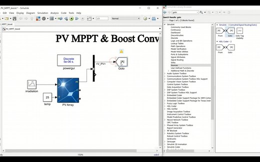 光伏MPPT and boost converter Simulink