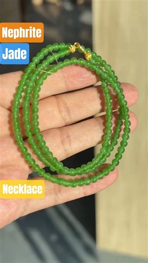 green nephrite jade beaded chain necklace * Email River Rivera--usdirectbuy (USA) warehouse
