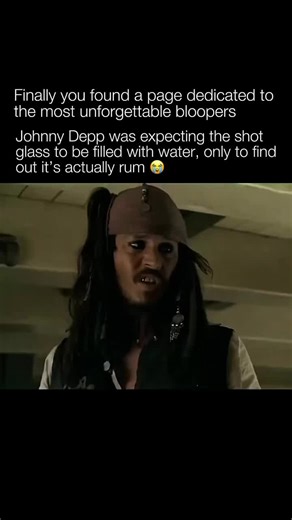 Unforgettable Bloopers | Johnny Depp encountered a hilarious mishap while filming Pirates of the Caribbean: At World’s End (2007), thinking a shot glass in a scene... | Instagram