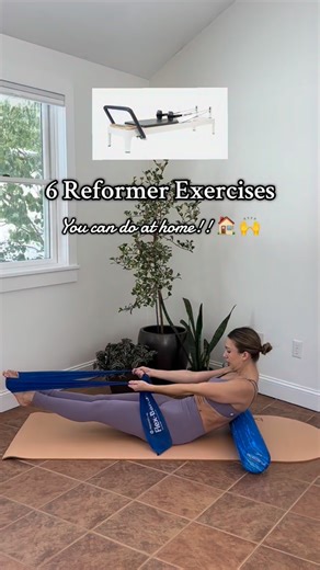 Comment “ROTM” and I’ll drop a link to try this class and over 500 more, FREE for a week!! ✨ The band and roller make for the ultimate “reformer” at home - gliding resistance without the fancy equipment. You don’t need the $$ studio to get your best results. Join us through the 🔗 in bio and get strong at 🏠!! | Amanda Blauer