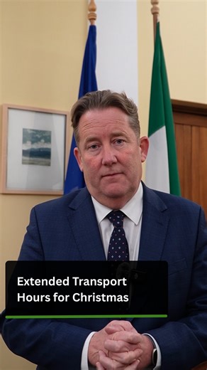 Late night DART, commuter rail, Luas and 24-hour bus services will run across Dublin and the Greater Dublin Area over the Christmas period and including, for the first time New Year’s Eve. A strong public transport offering to help everyone travel safely this festive season 🎄🚆 | Darragh O'Brien