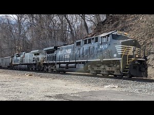 Norfolk Southern 4002 Trails on Double Unit Coal Loads