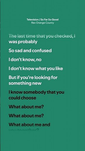 Television / So Far So Good - Rex Orange County (Lyrics)