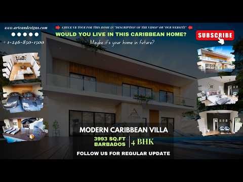 🌴 Modern Caribbean Home Design in Barbados | 3,993 SQ.FT Luxury 4 Bedroom Villa with Pool 🇧🇧