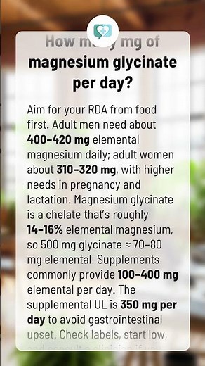 How many mg of magnesium glycinate per day?