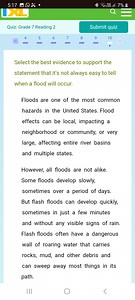 5:17Quiz: Grade 7 Reading 2Submit quizSelect the best evide... | Filo