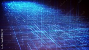 Digital Data Business Hitech Network Background Loop/ 4k animation of an abstract digital data business technology background including connected lines and numbers with depth of field shifting and sea