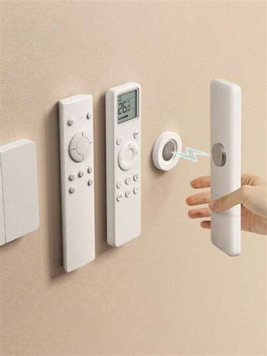 Magnetic Remote Control Holder - Multifunctional Magnetic Storage Rack, Remote Control Holder, Floating Wall Mount, No Drilling Installation, Silicone Wall Mount For Remote Control, TV Rack And Tool Storage, Minimalist Design | SHEIN