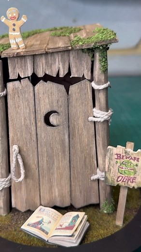 6.1M views · 332K reactions | Making a Miniature Shrek Outhouse!! Happy 20th anniversary to Shrek 2 @dreamworks #shrek #creative #art #satisfying #process #handmade #miniature #craft #anniversary Get out of my swamp!! | Miniature Model Making | Facebook