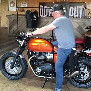 22K views · 624 reactions | @charlyboorman trying out is new downandout #triumph t120 custom scrambler  | Down & Out Motorcycles | Facebook