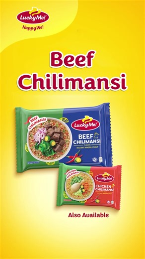 ‘Di mo na kailangan magdagdag ng sili at kalamansi sa mami. Andito na ang hassle-free sarap ng Lucky Me! Beef Chilimansi - may real beef taste anghang-sarap ng Chilimansi! Try mo na! | Lucky Me!