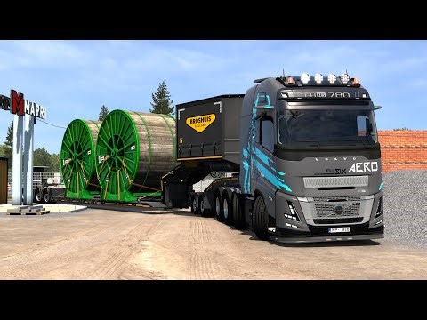 Ets2 New Volvo FH6 XXL 780 Aero 8X4 Rolo de Cabo Industrial (34 t) V1.53