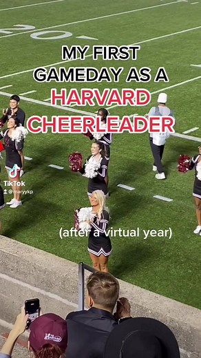 First game :) #harvard #cheer #cheerleading #college #gameday #cheerleader #harvarduniversity #harvardfootball #football #firstgame