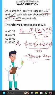 Calculating Relative Atomic Mass from Isotopes (Easy Steps) – WAEC 2023 Chemistry Q36