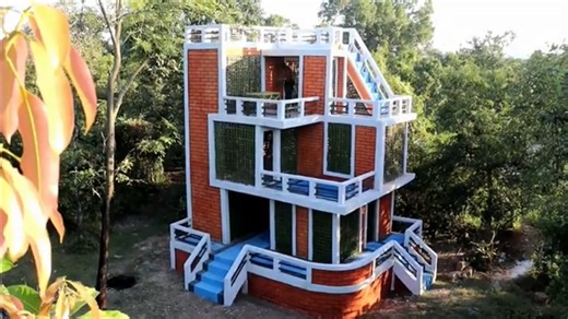 How we designed and built a twin water slide park leading into two swimming pools