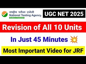 💥Final Revision of All 10 Units in Just 45 Minutes | UGC NET Exam 2025 |UGC NET Paper 1| UGC Mentor