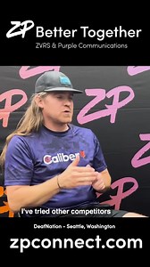 13K views · 118 reactions | Choosing the right VRS provider is important. That’s why customers choose ZP – because we prioritize your experience and communication needs. #StayConnectedWithZP #AccessibilityMatters #BetterTogetherTestimonials Sherri Turpin Video Description: The video shows a man with long brown hair, wearing a purple graphic tee, signing in ASL about why he chooses ZP over competitors. | Purple Communications | Facebook
