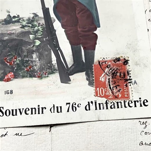 1910s French Infantry Soldier Postcard | Pre-WWI Military Souvenir