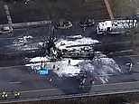 Aftermath of tanker explosion in Maryland seen in drone footage