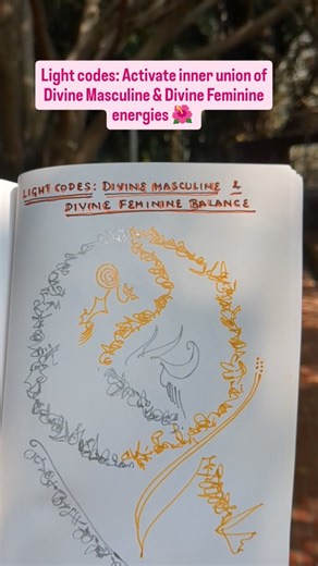 Sakshi 🧿 Multidimensional Oracle | Light Healer on Instagram: "These channeled light codes gently reunite the Divine Feminine and Divine Masculine energies within us so that intuition and action, softness and strength can flow together in perfect balance, creating inner peace and restoring harmony between your heart and your will As you receive these codes, your intuitive feminine and grounded masculine begin to move as one, bringing clarity, confidence, and emotional balance 🌺 Steps to receiv