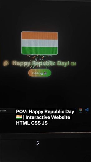 🇮🇳 Amazing Republic Day Interactive Website! #htmlcssjavascriptproject #coding #webdev #frontend