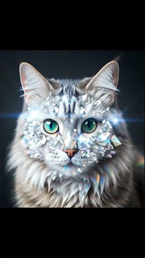 Cat Transforms into Crystal ASMR #cat #shortvideo