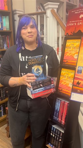 43 reactions | Are you excited enough about the new Phillip Pullman book to make custom book cover earrings? Rebecca is! #fangirl #bookofdust #phillippullman #bearpondbooks #montpeliervt #goldencompass #therosefield | Bear Pond Books | Facebook