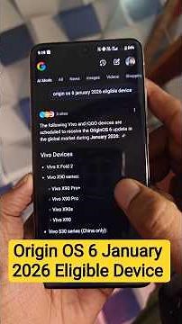 Origin OS 6 January 2026 Eligible Device List #2026 #shorts #smartphone #update #tech #trending