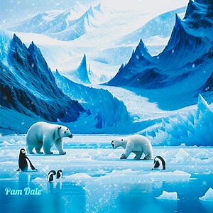 Polar Bears and Penguins on ice floes. This is my AI (artificial intelligence or computer text generated art). I do not earn any money making or showing it, in fact I pay to make it. I do it purely for others enjoyment. | Pam's Gifs and Videos