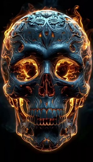 Gorgeous 4K Live Wallpaper of a Skull on Fire