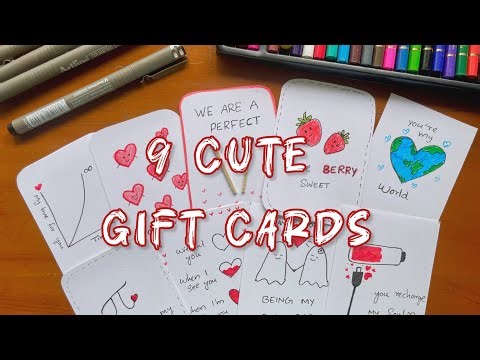 9 Cute Gift Cards🤗💌| Easy and aesthetic|gift card ideas|#giftideas #cute #trend #diy #giftcards#easy