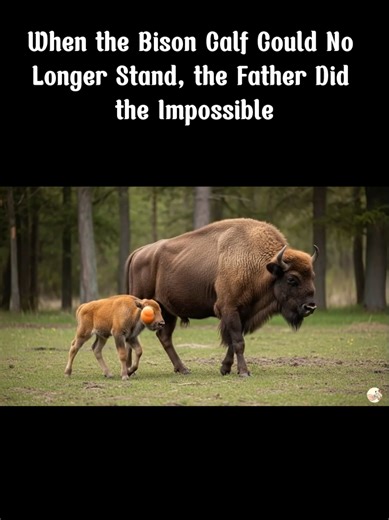 When the Bison Calf Could No Longer Stand, the Father Did the Impossible #animalrescue #heartwarming #rescueanimals #animallover #animals