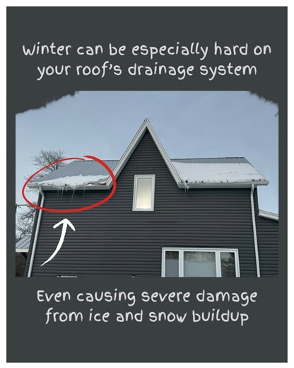 Manalco Contracting Ltd. on Instagram: "Winter weather puts your eavestroughs to the test ❄️💧 With typical freeze–thaw cycles, your drainage system needs to be in top shape to handle heavy meltwater and prevent ice dams. It may not be too late to take a closer look at your eavestroughs: 🔹 Are they large enough to handle rapid snow melt? Smaller troughs overflow quickly, leading to refreezing, icicles, and roof-edge damage. 🔹 Are they clear and draining properly? Debris bu