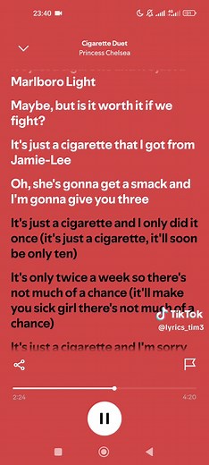 princess chelsea-cigarette duet #princesschelsea #lyrics #lyricsvideo #song #foryou